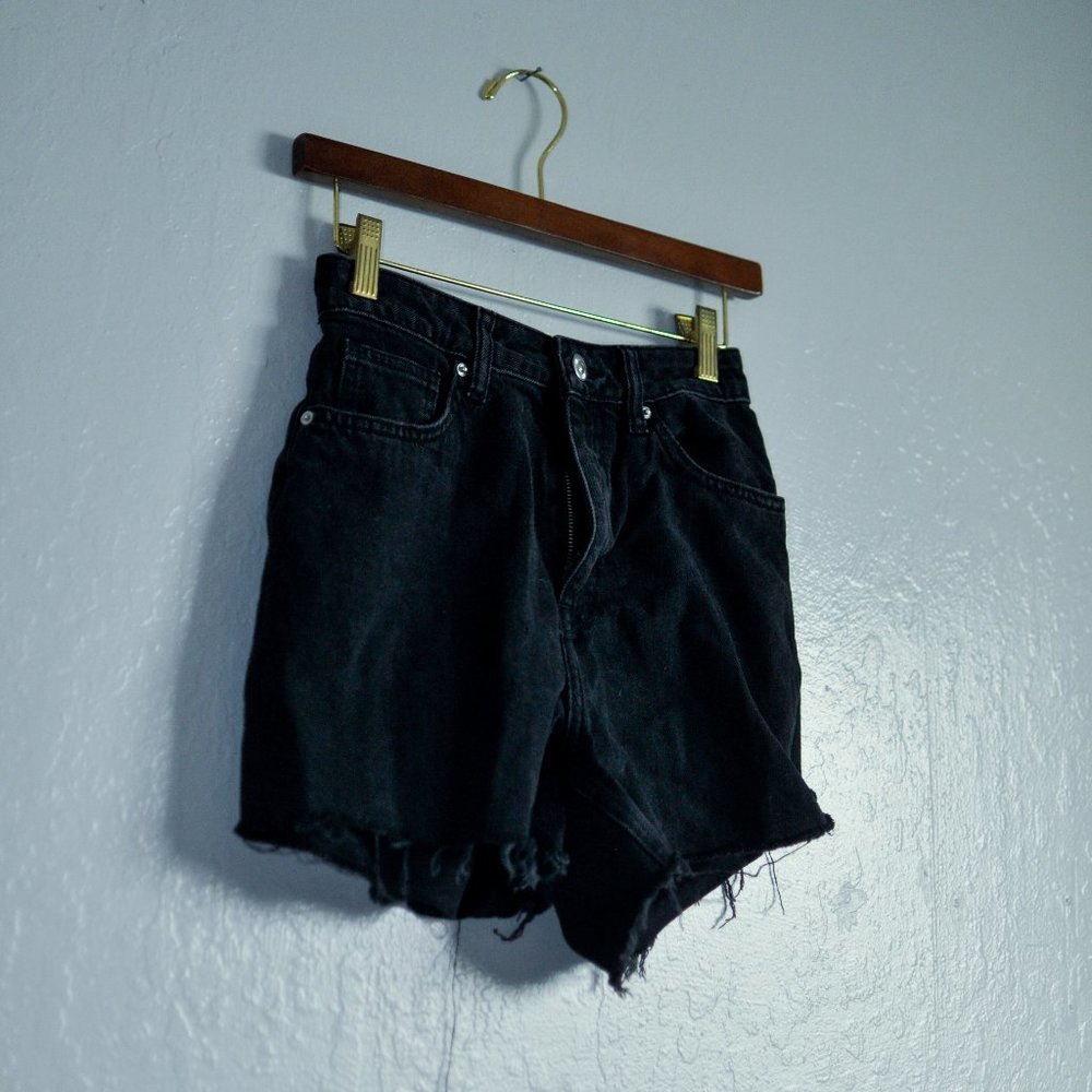 H&M Cut-off Jean Shorts, Black